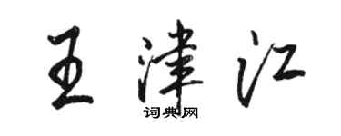 骆恒光王津江行书个性签名怎么写
