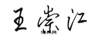 骆恒光王崇江行书个性签名怎么写