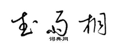 梁锦英武雨桐草书个性签名怎么写