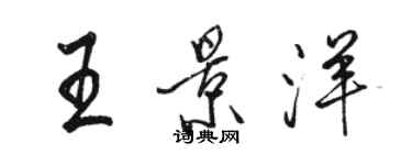 骆恒光王景洋行书个性签名怎么写