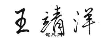 骆恒光王靖洋行书个性签名怎么写