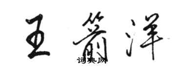 骆恒光王箭洋行书个性签名怎么写