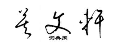 梁锦英莫文轩草书个性签名怎么写