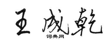 骆恒光王成乾行书个性签名怎么写