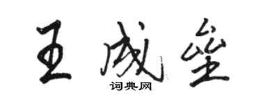 骆恒光王成垒行书个性签名怎么写