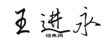 骆恒光王进永行书个性签名怎么写