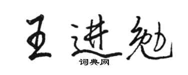 骆恒光王进勉行书个性签名怎么写