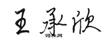 骆恒光王承欣行书个性签名怎么写
