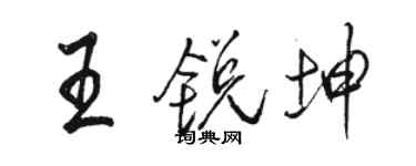 骆恒光王锐坤行书个性签名怎么写