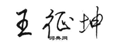 骆恒光王征坤行书个性签名怎么写