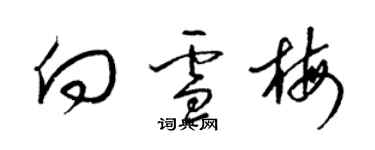梁锦英向雪梅草书个性签名怎么写