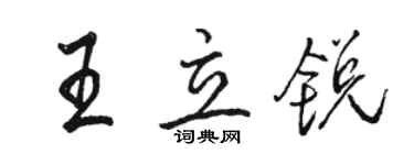 骆恒光王立锐行书个性签名怎么写