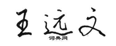 骆恒光王远文行书个性签名怎么写