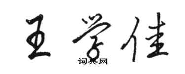 骆恒光王学佳行书个性签名怎么写