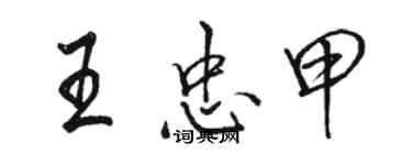 骆恒光王忠甲行书个性签名怎么写