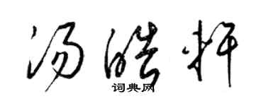 梁锦英汤皓轩草书个性签名怎么写