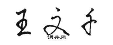 骆恒光王文千行书个性签名怎么写