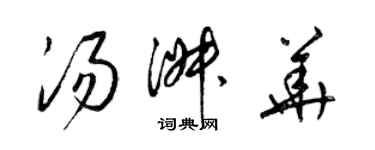 梁锦英汤淑华草书个性签名怎么写