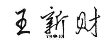 骆恒光王新财行书个性签名怎么写