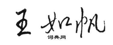 骆恒光王如帆行书个性签名怎么写