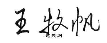 骆恒光王牧帆行书个性签名怎么写