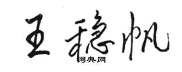 骆恒光王稳帆行书个性签名怎么写