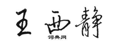 骆恒光王西静行书个性签名怎么写