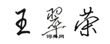骆恒光王翠荣行书个性签名怎么写