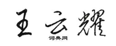 骆恒光王云耀行书个性签名怎么写