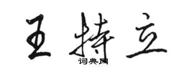 骆恒光王特立行书个性签名怎么写
