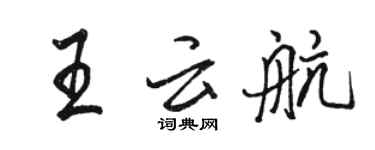 骆恒光王云航行书个性签名怎么写