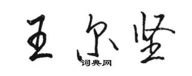 骆恒光王尔坚行书个性签名怎么写