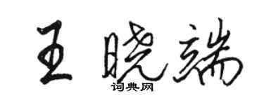骆恒光王晓端行书个性签名怎么写