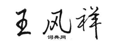 骆恒光王风祥行书个性签名怎么写