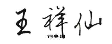 骆恒光王祥仙行书个性签名怎么写