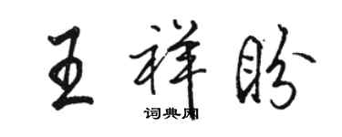 骆恒光王祥盼行书个性签名怎么写