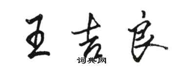 骆恒光王吉良行书个性签名怎么写
