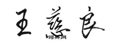 骆恒光王慈良行书个性签名怎么写