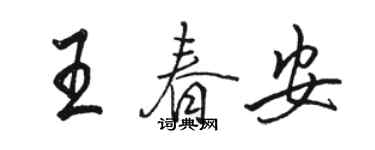 骆恒光王春安行书个性签名怎么写