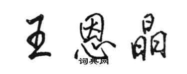 骆恒光王恩晶行书个性签名怎么写