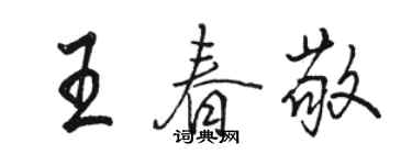 骆恒光王春敬行书个性签名怎么写