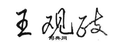 骆恒光王观政行书个性签名怎么写