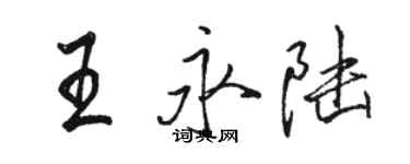 骆恒光王永陆行书个性签名怎么写