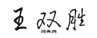 骆恒光王双胜行书个性签名怎么写