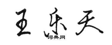 骆恒光王乐天行书个性签名怎么写