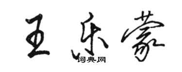 骆恒光王乐蒙行书个性签名怎么写
