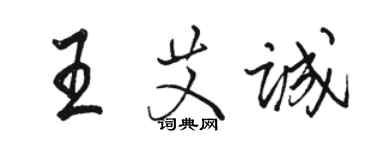 骆恒光王艾诚行书个性签名怎么写