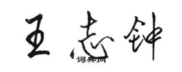 骆恒光王志钟行书个性签名怎么写