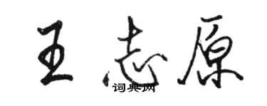 骆恒光王志原行书个性签名怎么写