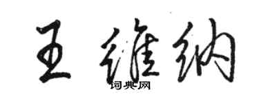 骆恒光王维纳行书个性签名怎么写